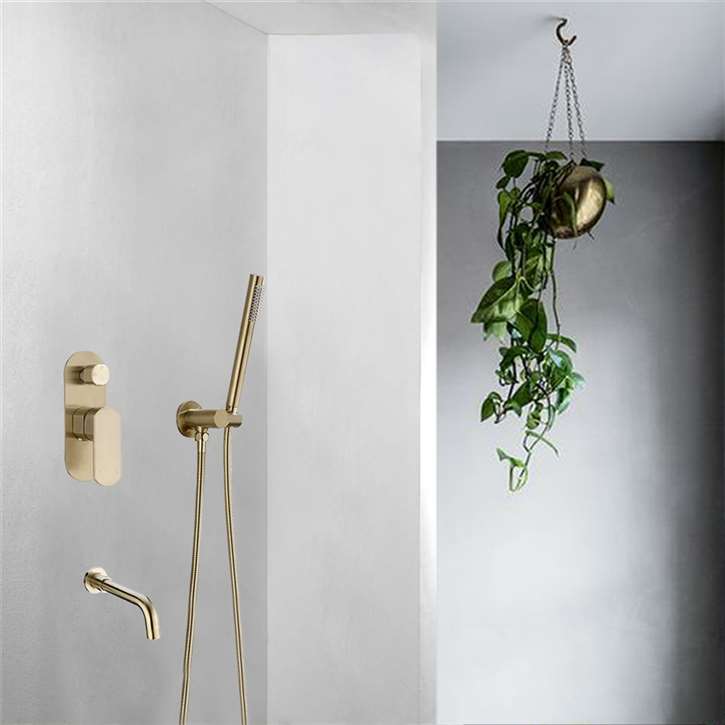 Dual Function Wall Mount Bathtub Filler Hand Held Spray Set