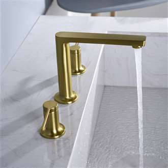 Napoli Brushed Gold Double Handle Commercial Sink Tap 