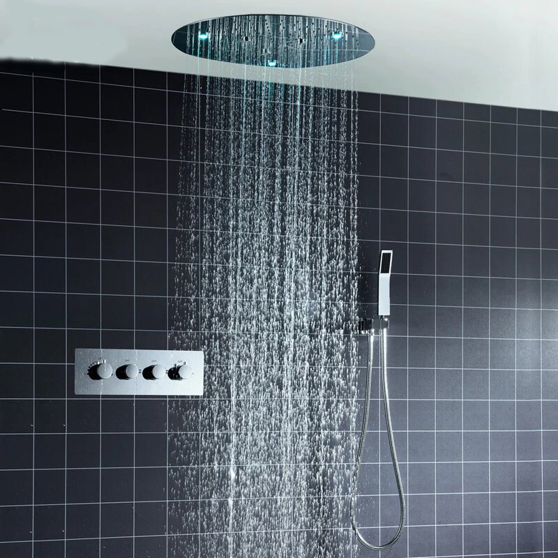 Fontana Milan 20 Inches Round Wall Thermostatic Shower
