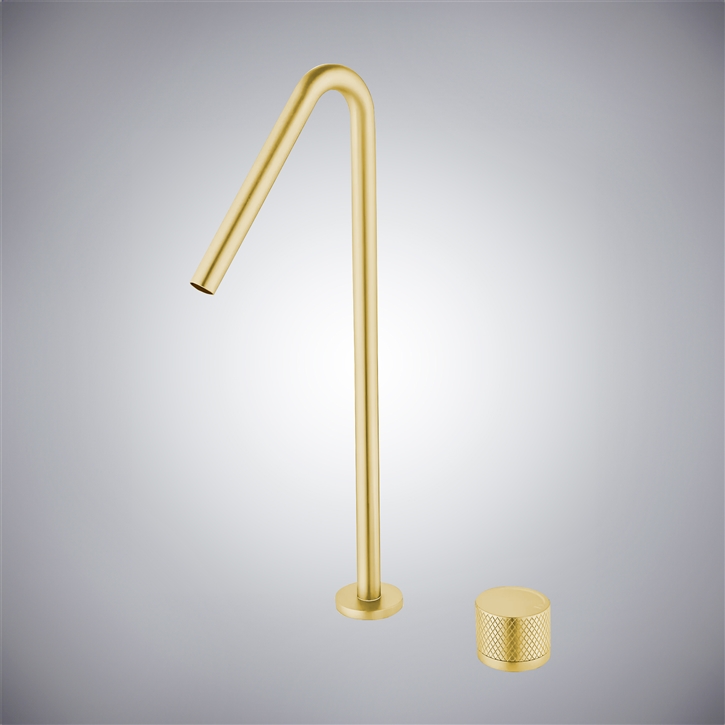 Fontana Golden Glow Single Lever Faucet With Single Knob For Hot And Cold Water Control In Brushed Gold