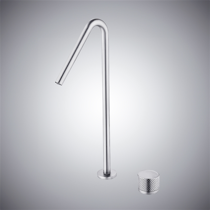 Fontana RavenStream Single Lever Basin Faucet with Single Knob For Hot And Cold Water Control In Chrome