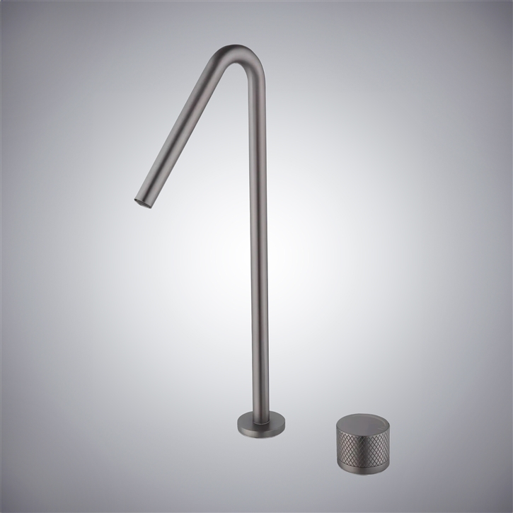 Fontana Gun Metal Gray Single Lever Faucet With Single Knob For Hot And Cold Water Control