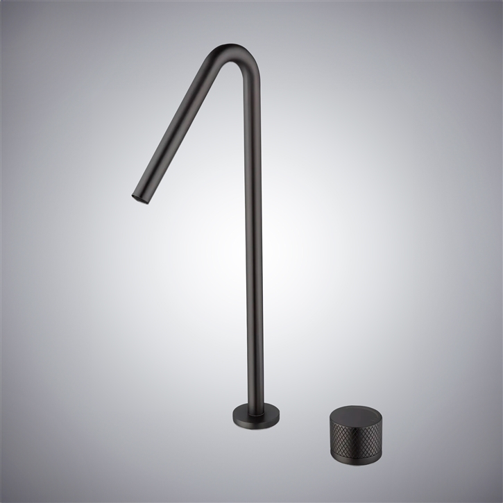 Fontana Matte Black Crest Single Lever Faucet With Single Knob For Hot And Cold Water Control