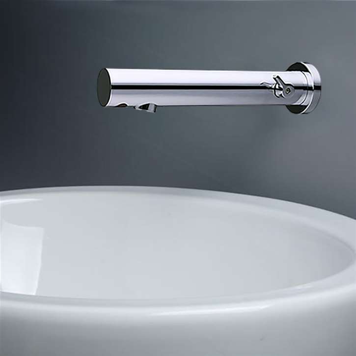 Fontana Verona chrome wall-mount touchless commercial sensor faucet with temperature-control arrangement