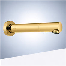 Brushed Gold Wall Mount Commercial Bathroom Touchless Faucet