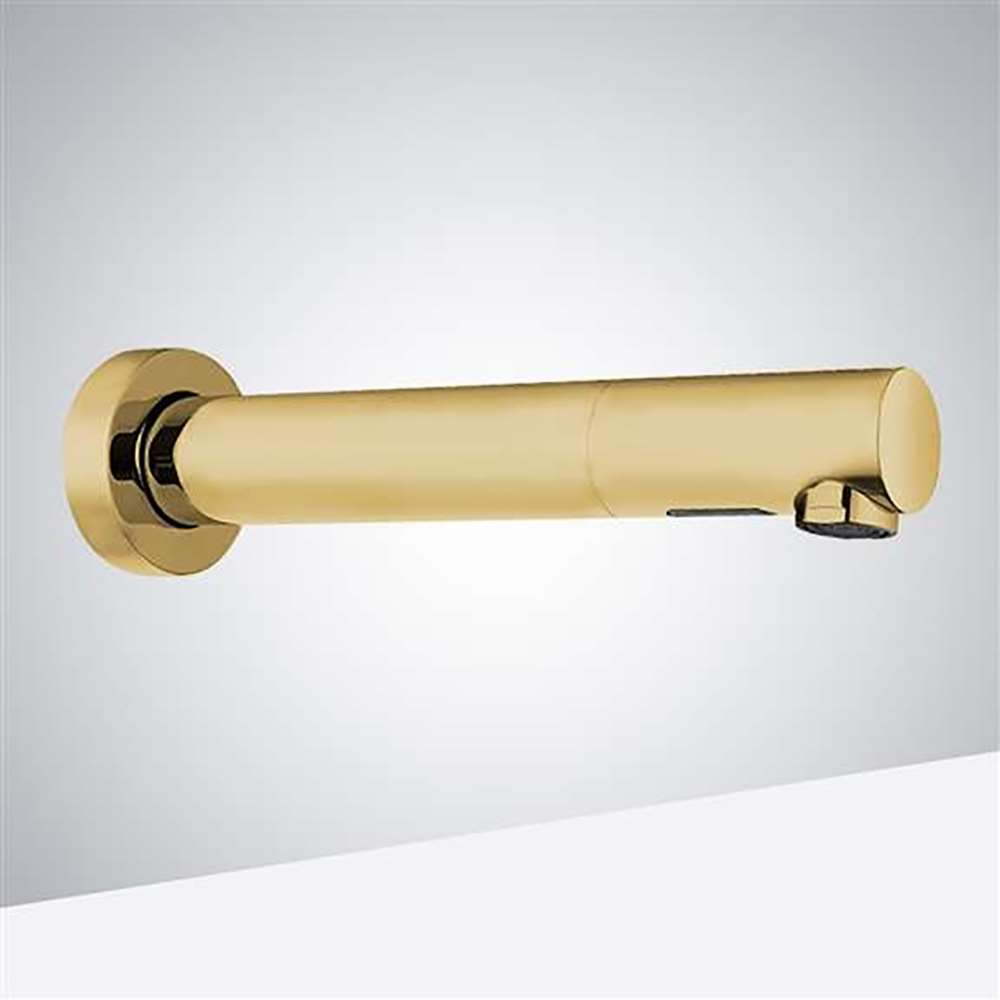 Brushed Gold Wall Mount Commercial Bathroom Touchless Faucet FS9824BGDP