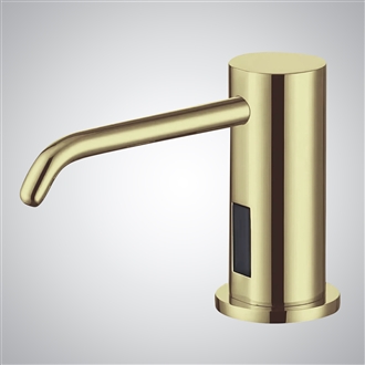 Fontana Brushed Gold Automatic Touchless Soap Dispenser - Deck Mounted Commercial Liquid Foam Soap Dispenser