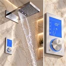 Contemporary Chrome  Finish Led Shower Head