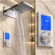 Contemporary Chrome  Finish Led Shower Head