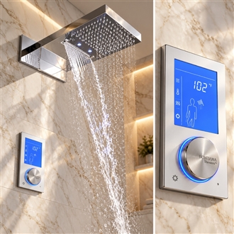 Contemporary Chrome  Finish Led Shower Head