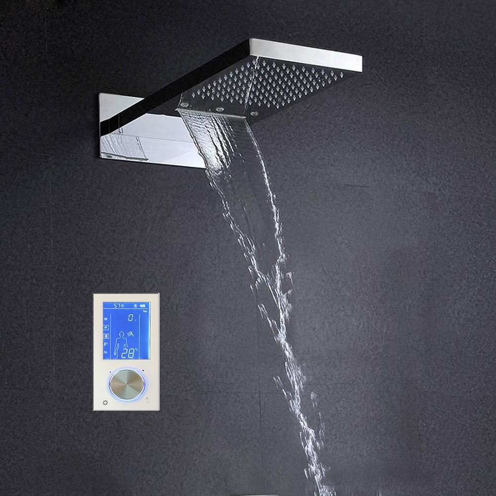Fontana Lano 22-Inch Contemporary Chrome Water-Powered LED Shower Head