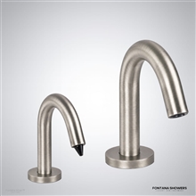 Brushed nickel sensor faucet set