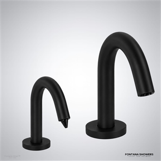 Matte black touchless faucet set