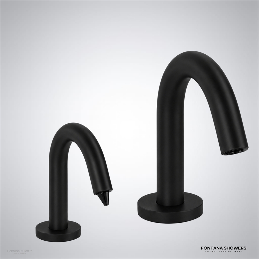 Matte black touchless faucet set