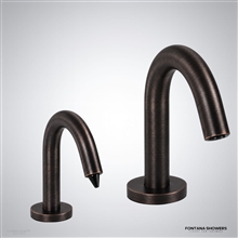 Oil-rubbed bronze touchless faucet set