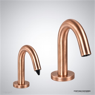 Rose gold touchless faucet set