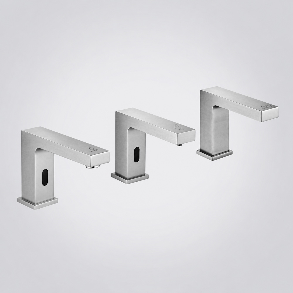 Fontana HarmonyTrio Brushed Nickel Touchless Faucet Soap Dispenser and Hand Dryer