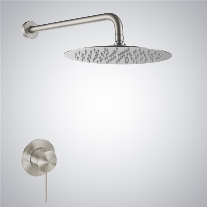 Fontana Modern Marseille Brushed Nickel Finish In Rainfall Shower Head Set