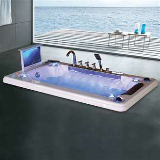Fontana FS9959 Napoli One Person Drop-In Combo Massage Bathtub with LCD TV  with integrated LCD TV and sleek design