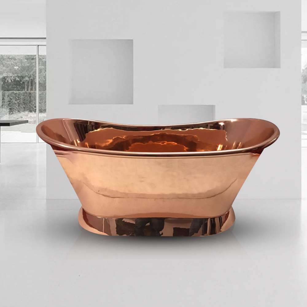 Fontana Hammered Brass Copper Soaking Bathtub