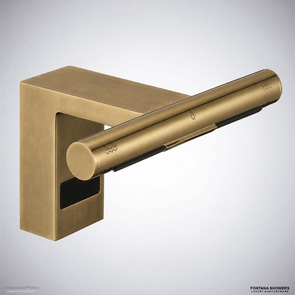 Fontana Catania antique brass fixture for high-end commercial bathroom projects