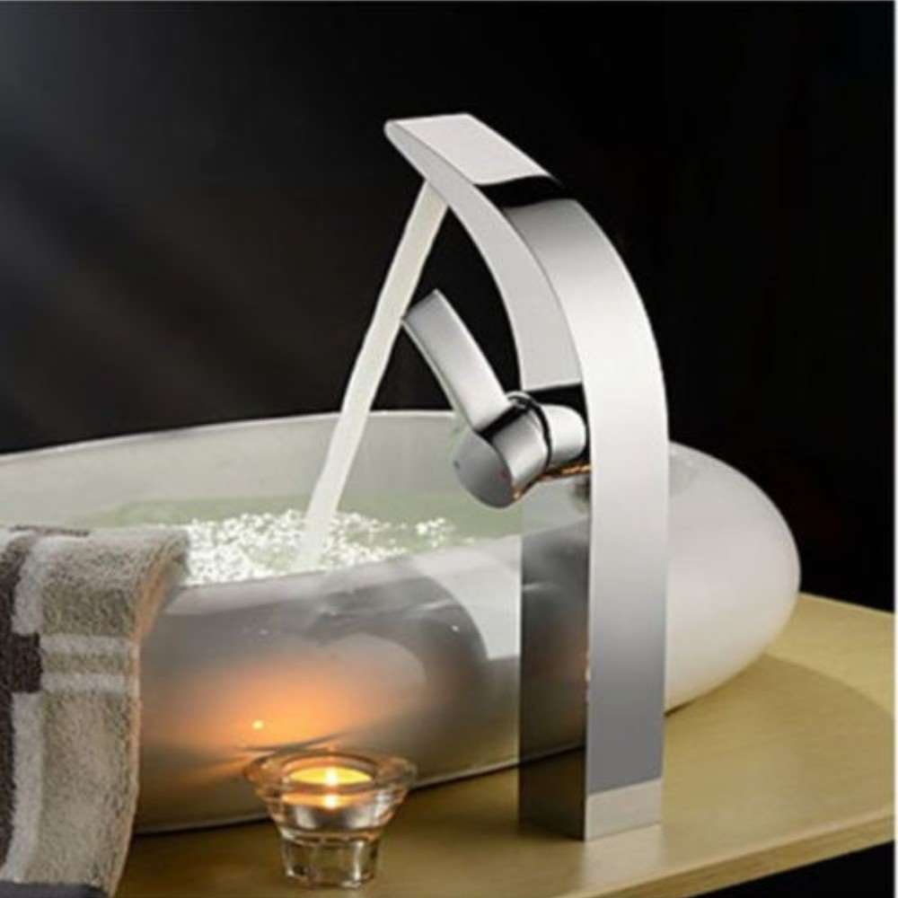 Brass Body Chrome Finish Tall Sink Faucet