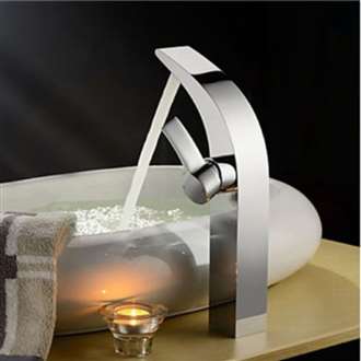 Full Brass Body Chrome Finish Tall Bathroom Sink Moen vs Fontana Faucet with Single Handle