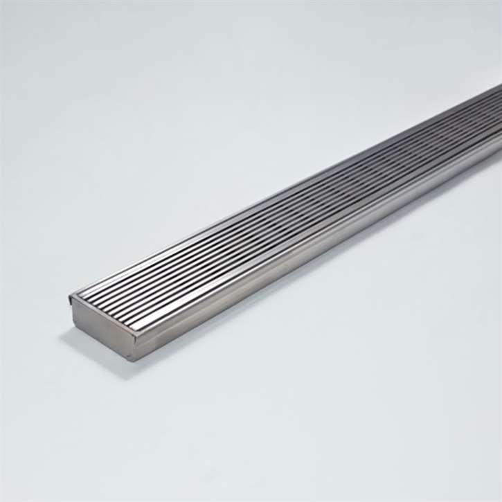 Fontana Solid Stainless Steel Bathroom Shower Linear Drain In Chrome Finish