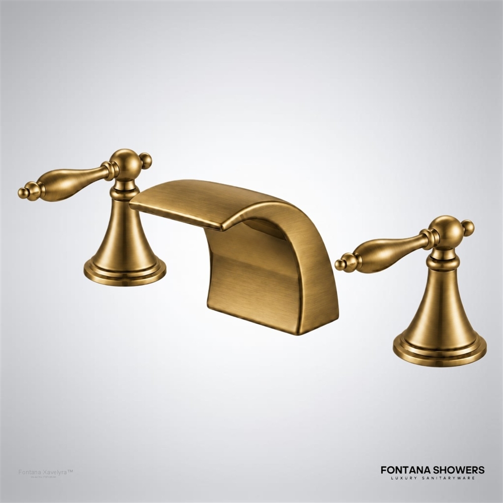 Antique brass waterfall faucet