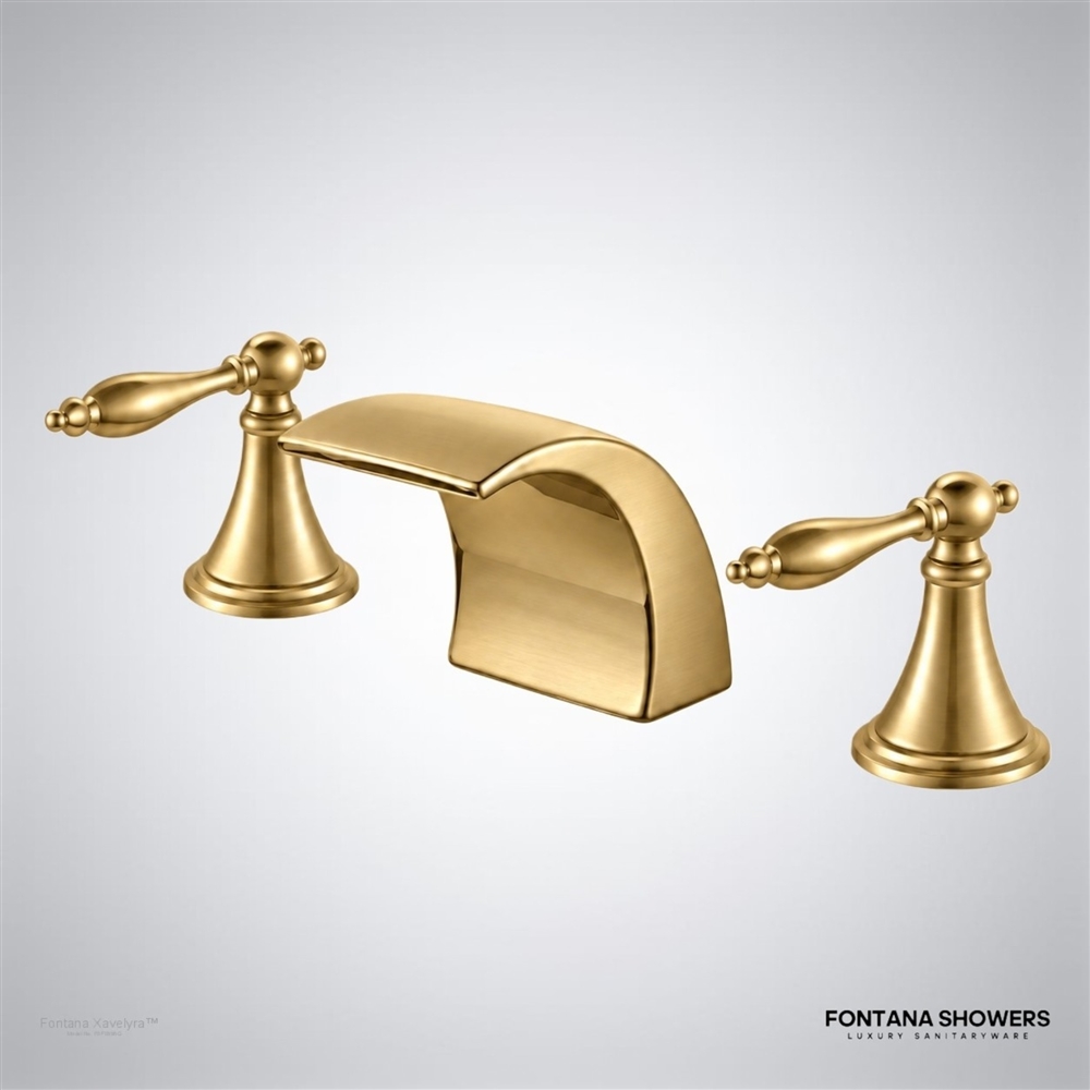 Brushed gold waterfall faucet