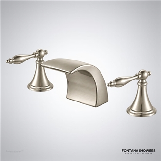 Brushed nickel waterfall faucet