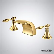 Gold dual-handle waterfall faucet