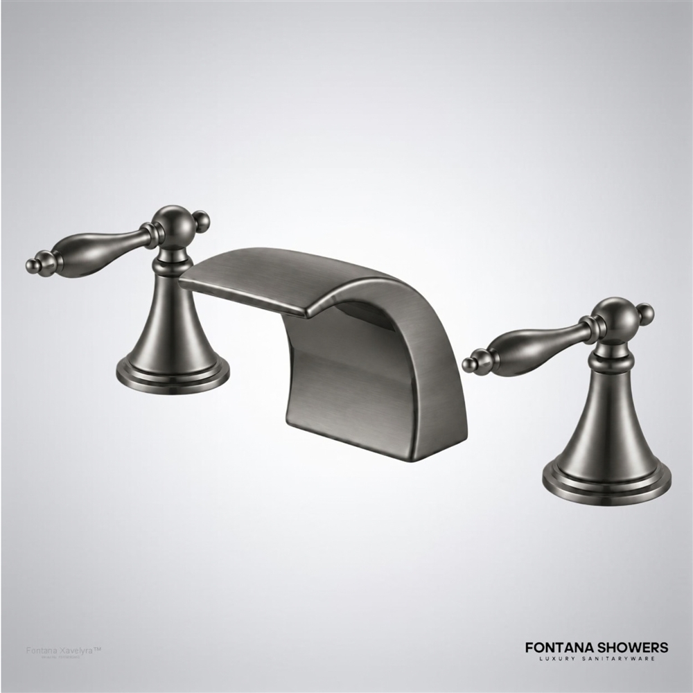 Gun metal gray waterfall faucet