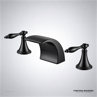 Matte black waterfall faucet