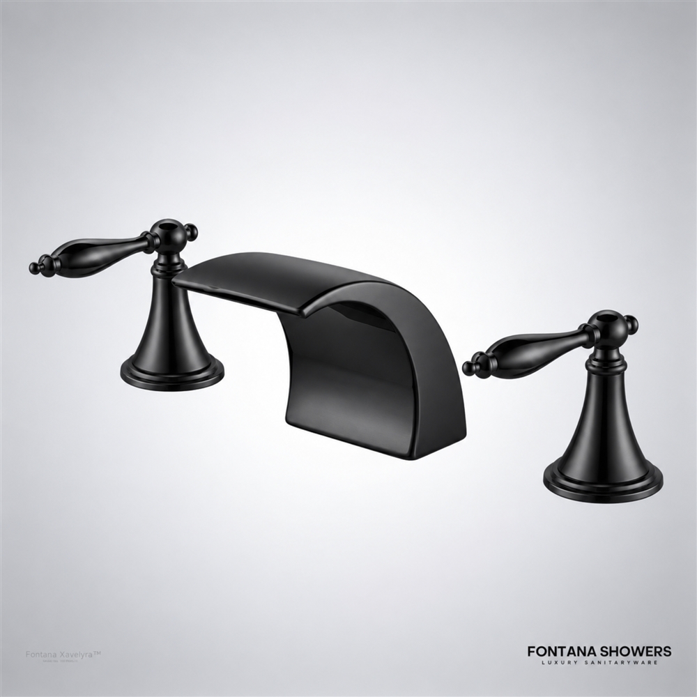 Matte black waterfall faucet