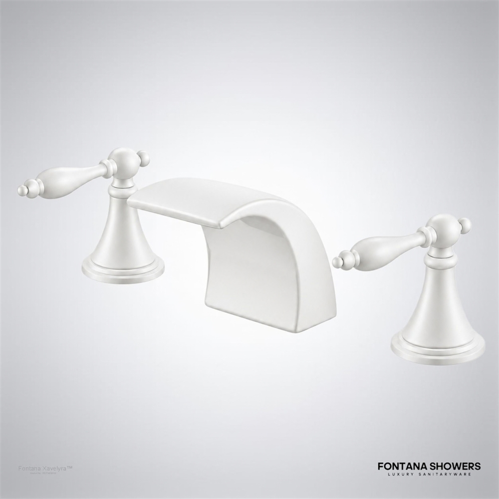 Matte white waterfall faucet