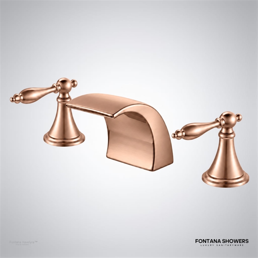 Rose gold waterfall faucet