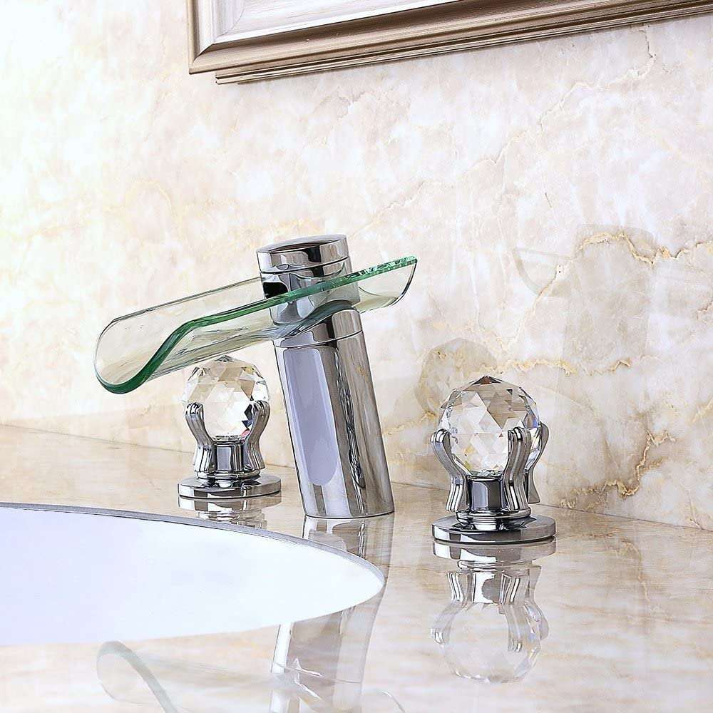 Fontana LED Glass Multiple Color Changing Bathroom Sink Faucet