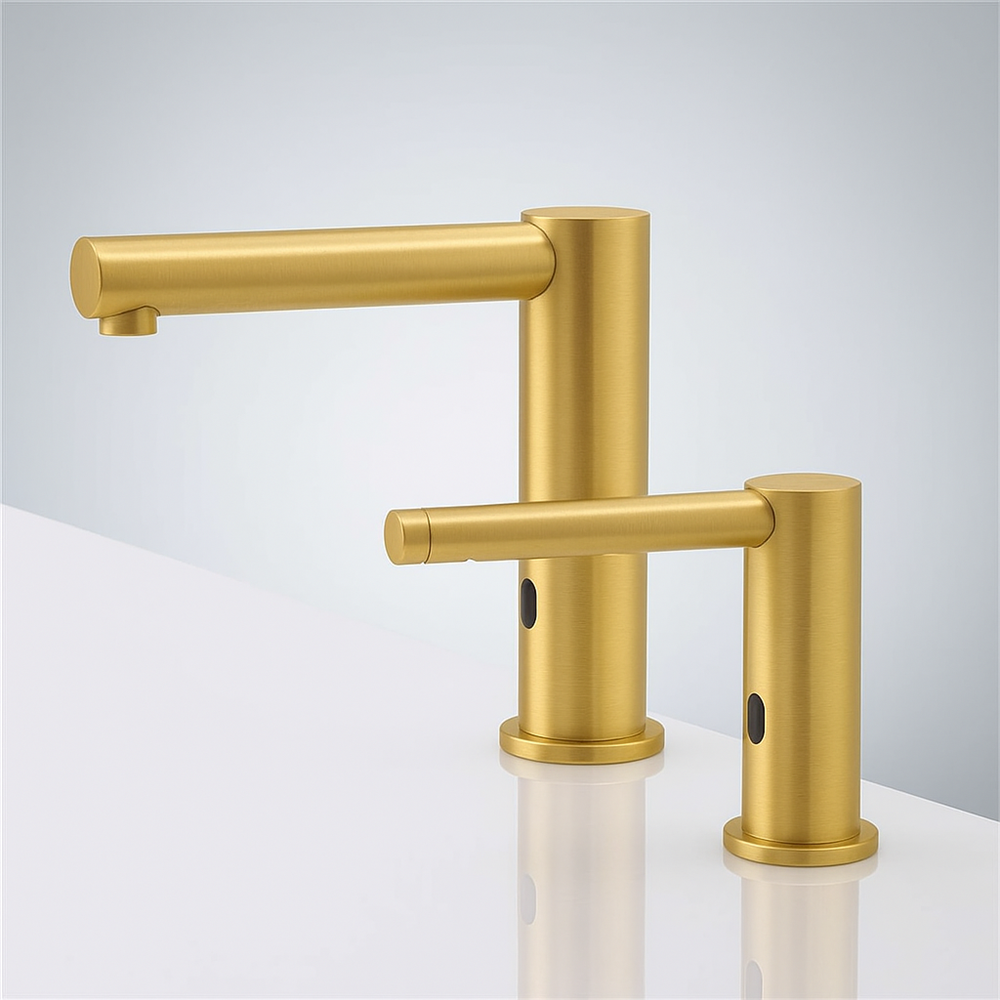 FontanaVelocityFlow Gold Dual Automatic Touchless Faucet and Soap Dispenser