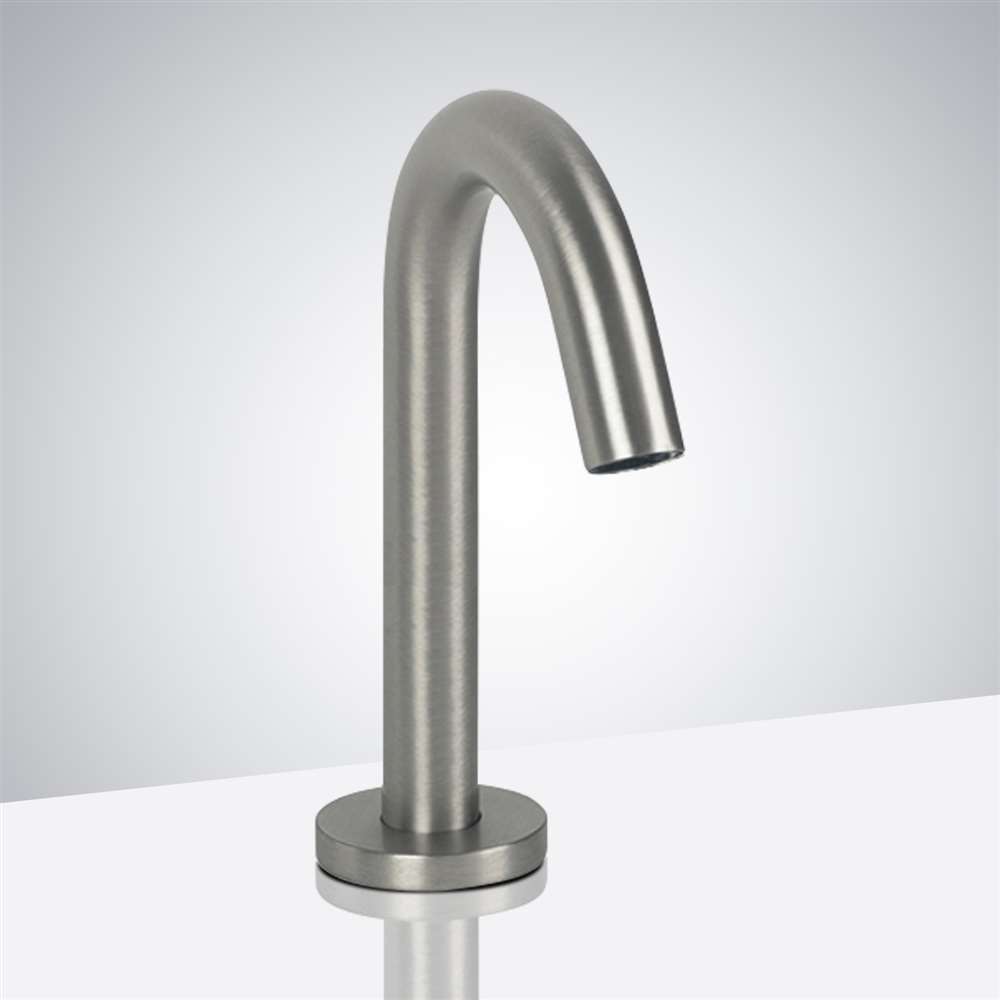 Brushed Nickel Automatic Sensor Touchless Bathroom Sink Faucet – Deck Mounted