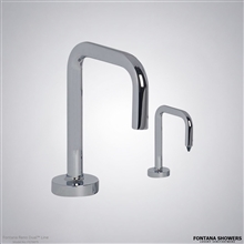Fontana Reno Inverted U-Shaped Chrome Finish Freestanding Dual Automatic Commercial Sensor Faucet And Soap Dispenser