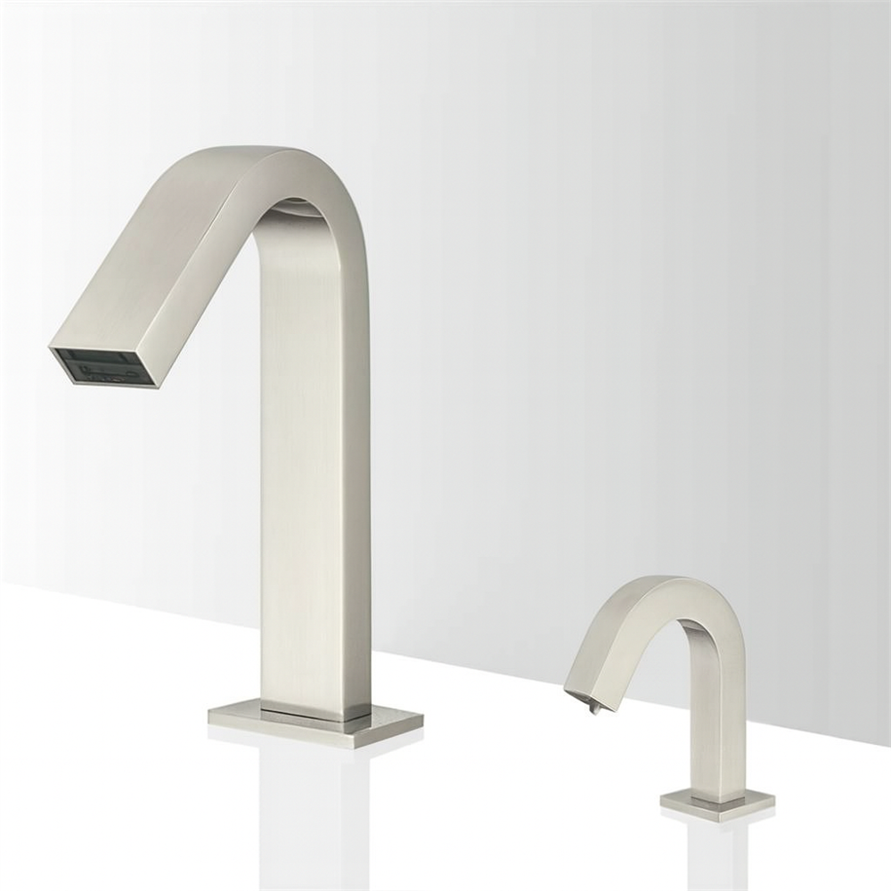 Fontana IntelliWaveâ„¢ â€“ Brushed Nickel Automatic Sensor Faucet & Soap Dispenser