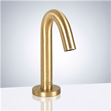 Fontana Carpi Brushed Gold Finish Goose Neck Deck Mount Automatic Commercial Sensor Faucet