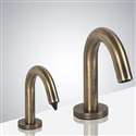 Antique brass touchless faucet set