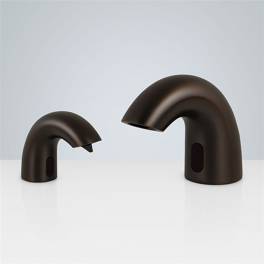 Fontana LeoWave Oil Rubbed Bronze Touchless Faucet and Soap Dispenser Set