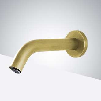 Fontana Brio Wall Mount Commercial Sensor Faucet Brushed Gold Finish
