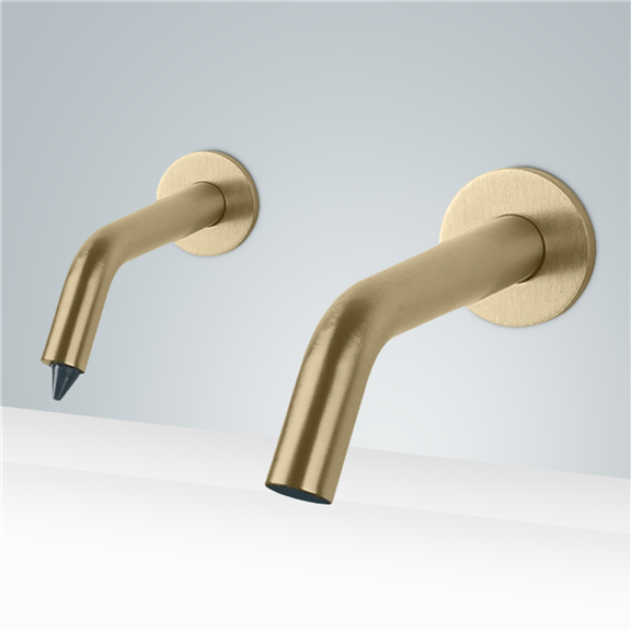 Fontana Gold Wall Mount Touchless Faucet & Soap Dispenser