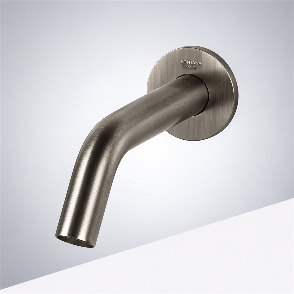 Fontana Milan Solid Brass Antique Pewter Wall Mount Dual Commercial Sensor Faucet