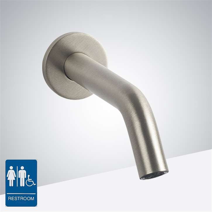 Brio Wall Mount Commercial Sensor Faucet Brushed Nickel Finish