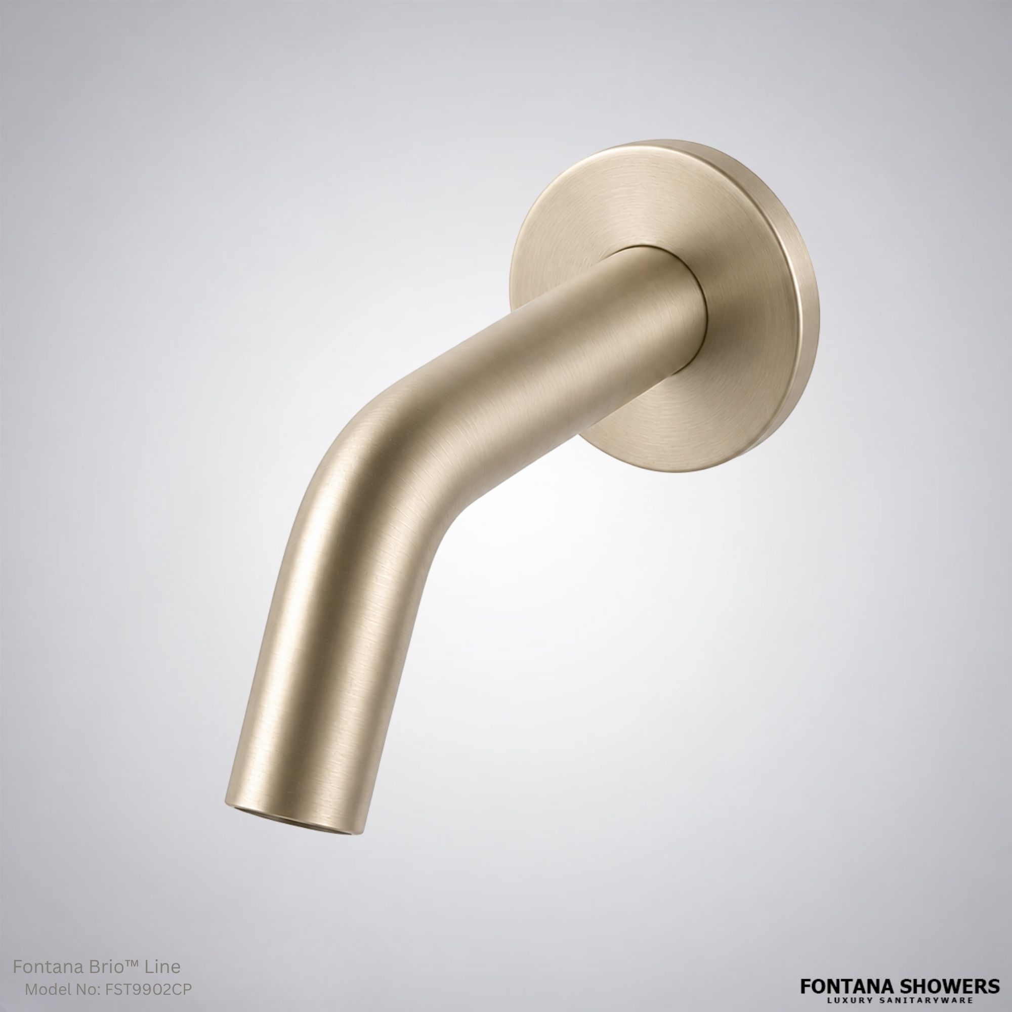 Fontana Brio Champagne Wall Mounted Commercial Touchless Sensor Faucet